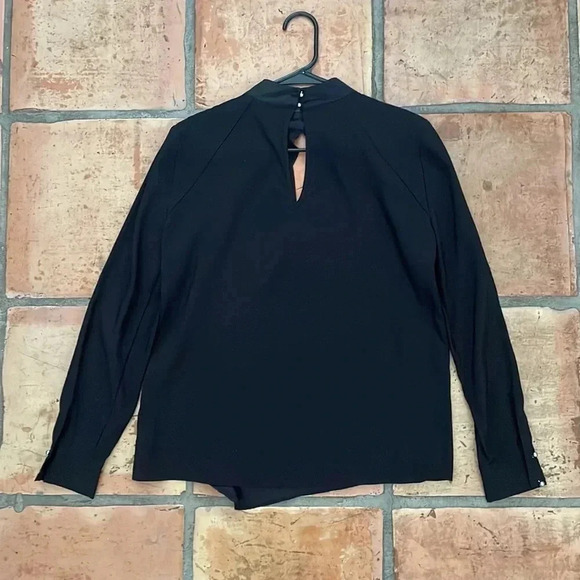 PARKER ✨ Long Sleeve Ruffle Button Up Blouse Black Size XS - Picture 8 of 12